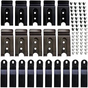 20 Pieces Metal Belt Clip Holster Sheath Belt Clip Clasp Spring Buckle Hook Double Holes Belt Clip with 30 Pairs Rivets for Wallets Pouches Belt Bag Leather Crafts DIY (Black and Silver)