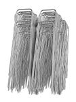 GROWNEER 50-Pack 6 Inches Heavy Duty 12 Gauge Galvanized Steel Garden Stakes Staples Securing Pegs for Securing Weed Fabric Landscape Fabric Netting Ground Sheets and Fleece