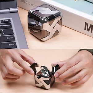 Metal Jigsaw Puzzles 3D-Toys for Adults: Brain Teaser Box Puzzle Cool Gadgets Cube Toy for Kids Teens Children, ADHD Tools Stress Relief Christmas Office Home Square