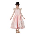 Everweekend Princess Girls Maxi Long Dress, Flower Girl Summer Boho Party Dress, School Dance Photoshoot Dresses, Light Pink, 12 Years