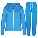 A2Z 4 Kids Unisex Plain Tracksuit Hoodie with Sports - T.S Plain Blue 13