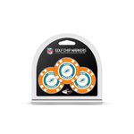 Team Golf NFL Miami Dolphins Golf Chip Ball Markers (3 Count), Poker Chip Size with Pop Out Smaller Double-Sided Enamel Markers