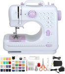 JIMINSOU Beginner Sewing Machine Portable mini Electric Sewing Machine for beginners 12 Built-in Stitches 2 Speed with Foot Pedal