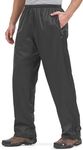 mosingle Men's Waterproof Trousers Breathable Rain Overtrousers Windproof with Zip Pockets, Rain Over Pants for Golf Hiking Outdoor Fishing Cycling #1088-Black-XL
