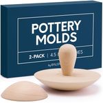 Byllstore 2-Pack Pottery Molds | Create Bowls & Plates | Includes 4.5" and 6.5" Ceramic Top Forms | Interchangeable Handle