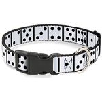 Buckle Down PC-W30488-L Dominos White/Black Plastic Clip Collar, Large/15-26