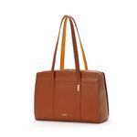 MOKOBARA The Celeste Tote Bag | Lightweight for Daily use and Work with Luggage Sleeve and 14" Laptop Compartment with Magnetic Closure for Women (Tan Lines)