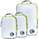 Cipway 3 Pack Ultra Lightweight Expandable Compression Storage Cubes for Hand Luggage (White)