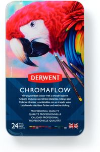 Derwent Chromaflow Colored Pencils Set, 24 Tin
