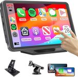 Qulokar 7 Inch Portable Touch Screen Car Stereo with Wireless Carplay & Android Auto,Mirror Link,Bluetooth,AUX,FM,Siri,Voice Control for All Vehicles Q7