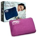 Rechargeable Electric Hot Water Bottle Heat Pad 6 Hour Warmth Temperature Control Detachable Lead Cosy Bed Warmer Hand Warmer Pouch Gifts (Purple)