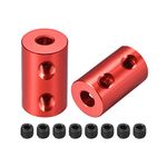 sourcing map 4mm to 5mm Bore Rigid Coupling Set Screw L20XD12 Aluminum Alloy,Shaft Coupler Connector for RC Airplane Boat, Motor Accessories,Red,2pcs