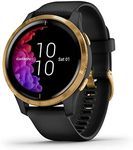 Garmin Venu, GPS Smartwatch with Bright Touchscreen Display, Features Music, Body Energy Monitoring, Animated Workouts, Pulse Ox Sensors and More, Gold with Black Band