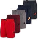 5 Pack: Mens Big & Tall King Size Heavyweight 5 Inch Gym Shorts Running Workout Dry Fit Athletic Active Short for Men with Pockets Basketball Fitness Quick Training Summer Sport Exercise - Set 1, 5X