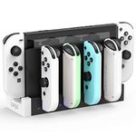 FYOUNG Charger Compatible with Nintendo Switch/Switch OLED Controller, Charging Dock Station Base Compatible with Joycons with Indicator Light, Charger Dock for Joycon Controller(Black-White)