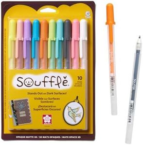 Sakura 3D Soufflé Pen - 3-D Pen for Lettering, Drawing, Line Borders, Ornaments, & More - Opaque White and Pastel Ink Colors - 10 Pack