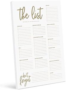 Bliss Collections Grocery List Pad for Fridge, Gold, Tear-Off Magnetic Notepad for Meal Planning, Shopping and Weekly Food Planner, 6"x9" (50 Sheets)