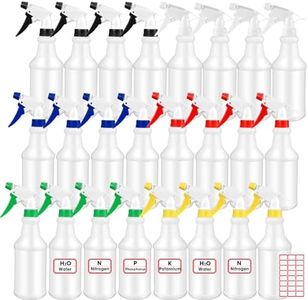 Gerrii 24 Pcs 24oz Plastic Spray Bottle Bulk, Empty Refillable Squirt Bottles for Cleaning Solution Planting Pet, Leakproof Water Spray Bottle with Adjustable Nozzle and Stickers (Mix Color)