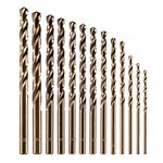 amoolo Cobalt Drill Bit Set (1.5-6.5mm,13Pcs), M35 HSS Metric Twist Drill Bit Set for Hard Metal, Stainless Steel, Cast Iron