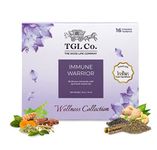 TGL Co. The Good Life Company Immune Warrior Immunity Booster Green Tea 16 Tea Bag Ayurvedic Herbal Tea With Green Tea, Amla, Tulsi, Giloy, Cinnamon, Ginger, Peppermint, Fennel Seeds - 80 Gram