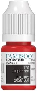 FAMISOO PMU Pigment for Lip 0.169fl.oz/5ml Professional Tattoo Ink for Long-Lasting Lips Color Microblading Ink Permanent Makeup Beauty Tattoo Supplies(T51 Super Red)
