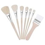 7pcs Gilding Brushes Set, Assorted Size Mop Brushes for Painting Versatile Goat Hair Brushes Paint Brushes for Crafts Acrylic Painting Gold Leaf Flakes Sheets