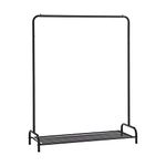 Amazon Basics Coat Stand with Shoe Rack, Clothes Rail, Black, 116 x 40 x 145 cm