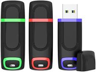 KEXIN 128 GB USB Stick 3.0 Memory Stick 64GB USB 3.0 Flash Drive USB Stick Cap Drive with LED Pen Drive Zip Stick for Computer, Tablet, TV, Car (Pack of 3, Green Red Blue, 128 GB)