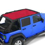 ALIEN SUNSHADE Jeep Wrangler Mesh Bikini Top Cover with 10 Year Warranty Provides UV Protection for Your 4-Door JKU (2007-2017) (Cherry Red)