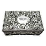 Personalised Jewellery Box for Women Engraved Trinket Box for Girls Mothers Day Gift Vintage Jewelry Case Wedding Birthday Anniversary Christmas (Name)