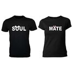 TheYaYaCafe Yaya Cafe Valentine Couple T Shirts Cute Mikkey Minnie Soulmate 100% Cotton Men Women Black - Men 2XL Women M for Girlfriend Boyfriend Husband Wife Gifts