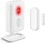 GREENCYCLE Wireless Door Open Chime (Operating Range - 918FT,36 Chime Tunes,4 Volume Levels,LED Flashing Light) 1 Magnetic Door Alarm Sensor, 1 Receiver Battery Operated