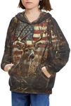 Uourmeti Fashion Hoodies for Teen Girls Boys Pullover Sweatshirts Sports Shirt, American Flag Camo Deer, 8-11 Years