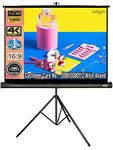 Inlight Cineview 7.3 x 4.1 Feet, 87x49 Inches, 100 Inches Diagonal in 16:9 Aspect Ratio Tripod Projector Screen Supports Full HD 1080P UHD-3D-4K Technology with Stand(White)