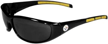 Siskiyou Sports Pittsburgh Steelers Wrap Sunglasses, Black