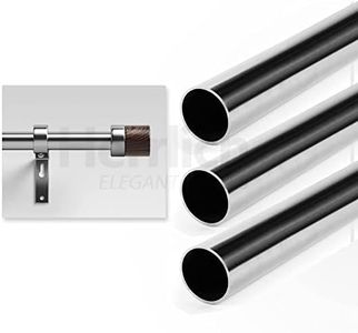 Herrlich Homes Stainless Steel Window | Door Curtain Rods and Pipes for Home and Office | Pipe Only | Silver Finish | 5 feet, 5 Pipes |