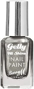 Barry M Gelly Hi Shine Nail Paint, Shade Agave | Metallic Silver Nail Polish
