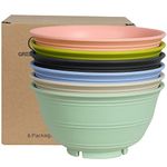 Greentainer Unbreakable Large Pasta Bowls - 6 Pcs Lightweight Picnic Tableware for Pasta Dishes Salad Udon Soup Soba Pot Noodles Bowls,Microwave & Dishwasher Safe-30 oz