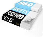 Crown Display 960 Sheets White Tissue Paper Bulk - 15" x 20" Packing Paper Sheets for Moving - 10lb Wrapping Paper - Newsprint Paper for Packing, Gift Wrapping, Moving Supplies & Protecting Items