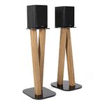 EXIMUS One Pair Fixed Height Universal Speaker Floor Stands - Oak - 600 Series