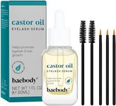 Baebody Vegan Castor Oil for Lash and Brow Growth Serum, with Applicator Kit - Beauty Gifts for Women, 1 oz