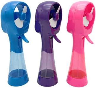 SEITG 3 Pack Elite Battery Powered Handheld Water Misting Fans Personal Outdoor Cooling Fan (Blue/Purple/Pink)