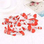 Mini Heart-Shaped Wooden Clothespin Craft Clips Wooden Letters for Scrapbooking Wood Crafts Wedding Decoration - 3cm x 2cm (50)