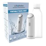 Life Shelter Mini Portable Toilet Bidet Kit with 4 Flushing Modes | IPX7 Waterproof Rechargeable Electric Handheld Travel Bidet with Storage Bag - 350ml Bottle for Personal Hygiene & Perineal Care