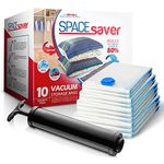 SpaceSaver Vacuum Storage Bags - Clothes Storage Bag Vacuum Pack - Space Saver Vacuum Storage Bags for Clothes Storage, Vacuum Bags for Bedding - Vacuum Bags for Clothes with Pump (VARIETY 10-Pack)