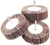 5 Pack Sanding Flap Wheel 3.15 x 1 x 1/4 inch Shank Mounted Flap Wheels 80 Grit Aluminum Oxide Abrasive Flap Grinding Wheels for Remove Rust, Weld Burr Polishing Flat - Fit for Most of Drill