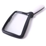 XENOTY Magnifying Glass with Light, Folding Handle, 5 Bright LED Magnifier, 2X Rectangular Handheld Reading Magnifying Glass for Seniors, Low Vision, Macular Degeneration, Hobbyists by H+LUX