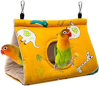 Rypet Winter Warm Bird Nest House - Hanging Hammock Velvet Shed Hut Cage Plush Fluffy Birds Hideaway Sleeping Bed Fuzzy for Parrot Parakeet Cockatiels Budgies Lovebird Small（Yellow）