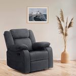 Wakefit Recliner Chair | 1 Year Warranty | Recliner Sofa, Recliner Sofa Set for Living Room, Recliner Sofa 1 Seater, Diwali Gifts, Recliners for Home Relax, Manual - Swayback (Velvet, Space Grey)