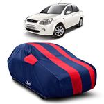 DREAM STORE - Water Resistant - dust Proof - car Body Cover for Ford Fiesta Classic car Cover - Water Resistant UV Proof - car Body Cover (Strips Red with Mirror Pockets)